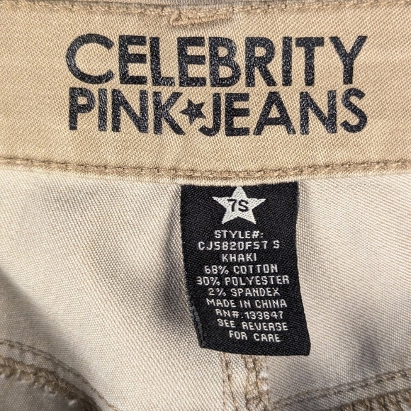 Celebrity Pink Jeans size 7 slim in tan stretchy - Picture 2 of 12